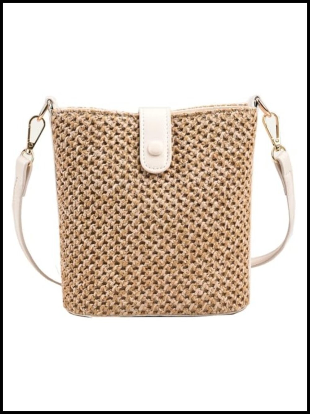 Straw Crossbody Bag Women Rattan Purse Summer Raffia Handbag Shoulder Bucket